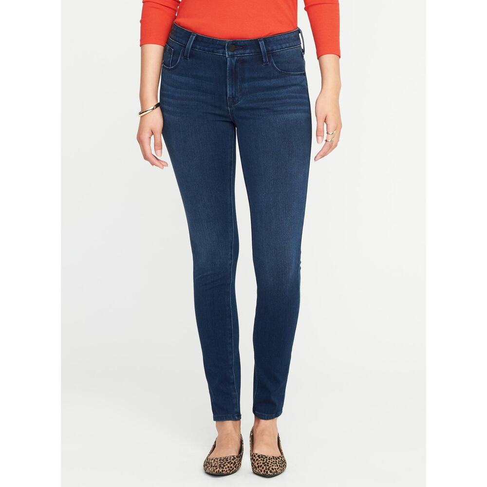 Old Navy The Rockstar Mid-Rise Dark Wash‎ Tapered Leg Jeans Size 12